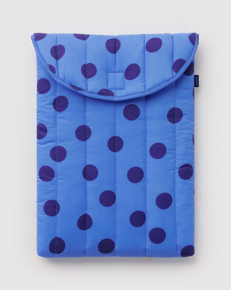 Puffy Laptop Sleeve 16" in Blue Polka Dot