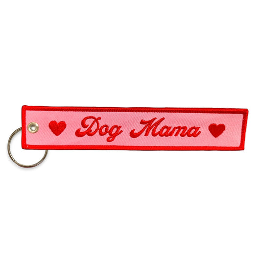 Dog Mama Embroidered Keychain