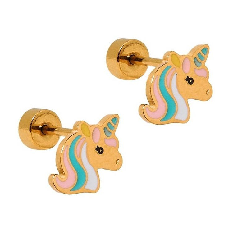 Unicorn Screwback Stud Earrings