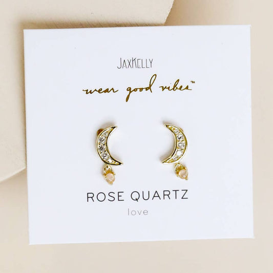 JaxKelly Moon Drop - Rose Quartz