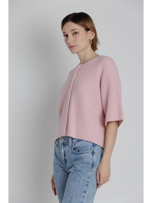 Knit Sweater Cardigan in Pink
