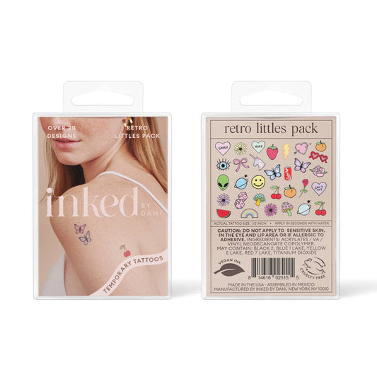 Retro Littles Temporary Tattoo Pack