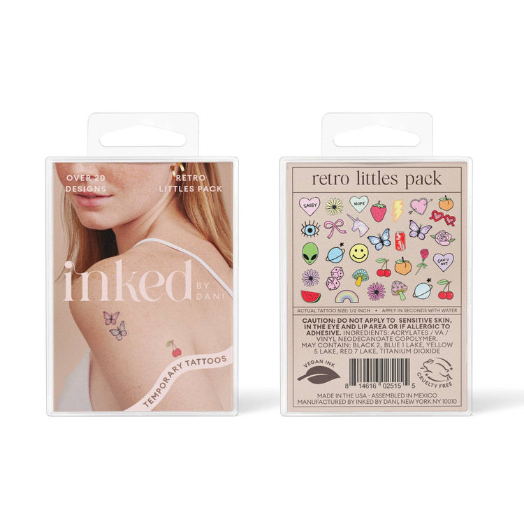 Retro Littles Temporary Tattoo Pack