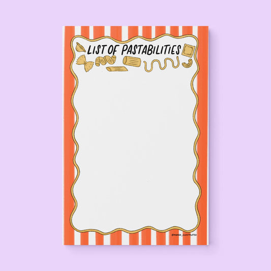 List of Pastabilities Notepad