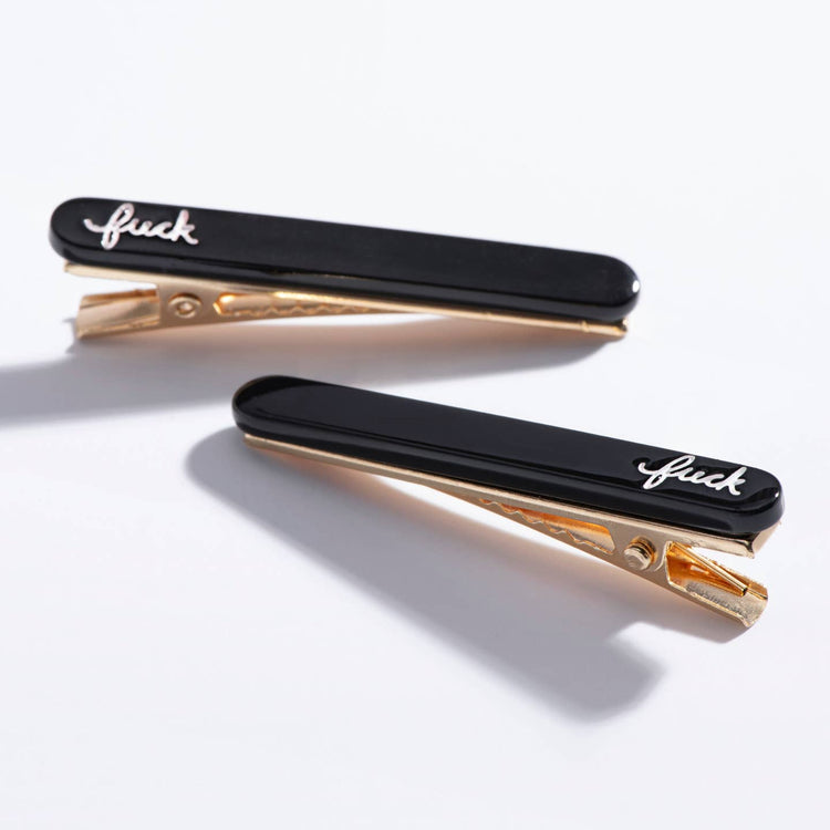 Fuck Script Hair Clips