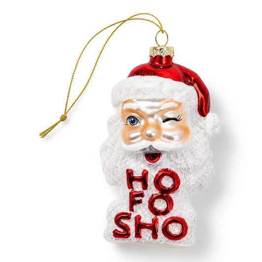 Ho Fo Sho Santa Glass Ornament
