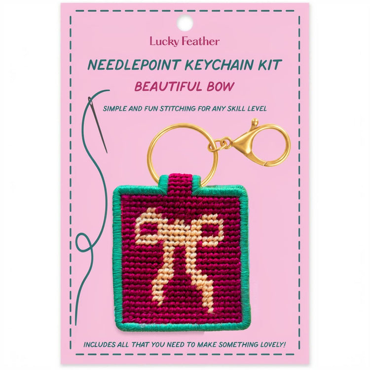 Bow Needlepoint Keychain