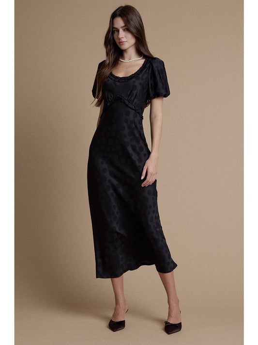 Ruffle Trim Polka Dot Dress