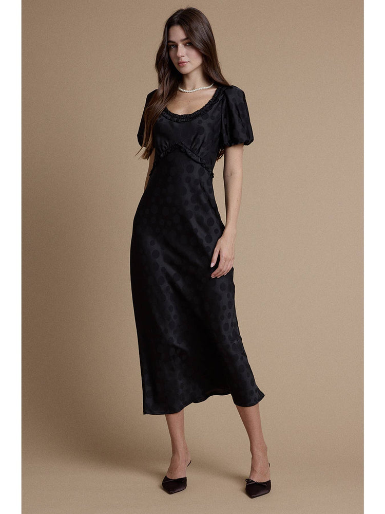 Ruffle Trim Polka Dot Dress