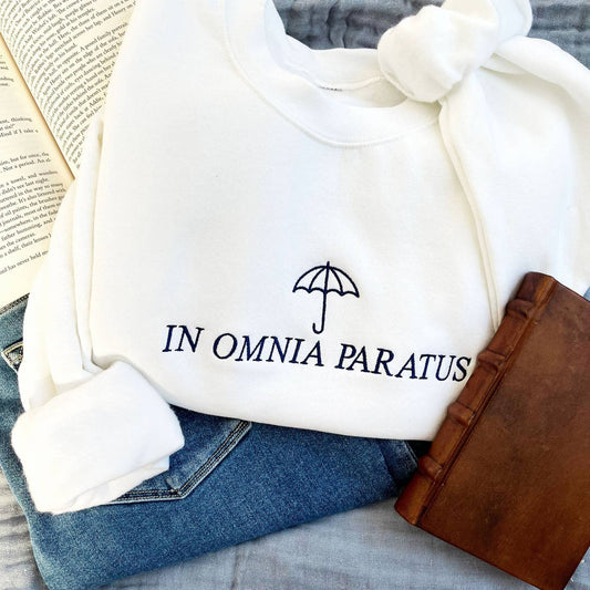 In Omnia Paratus Embroidered Crewneck Sweatshirt