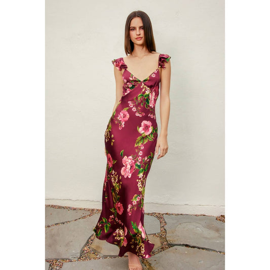 Perfect Option Flutter Shoulder Maxi Dress