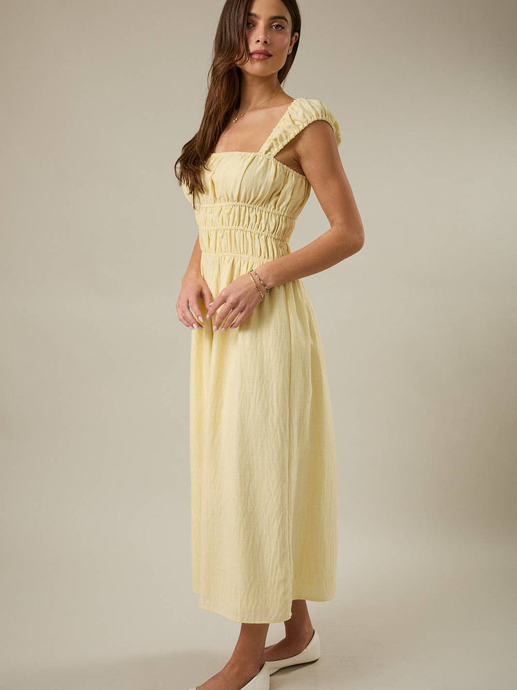 Cap Sleeve Fit & Flare Midi Dress