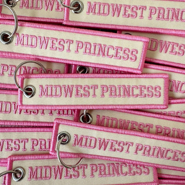 Midwest Princess Embroidered Keychain
