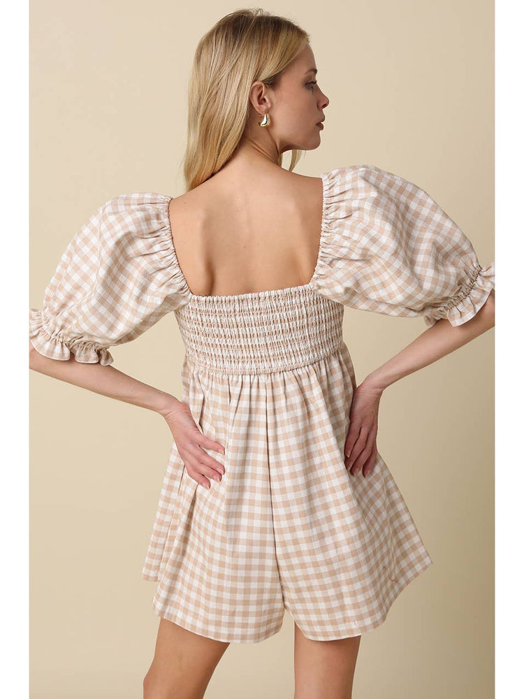 Sienna Gingham Babydoll Romper