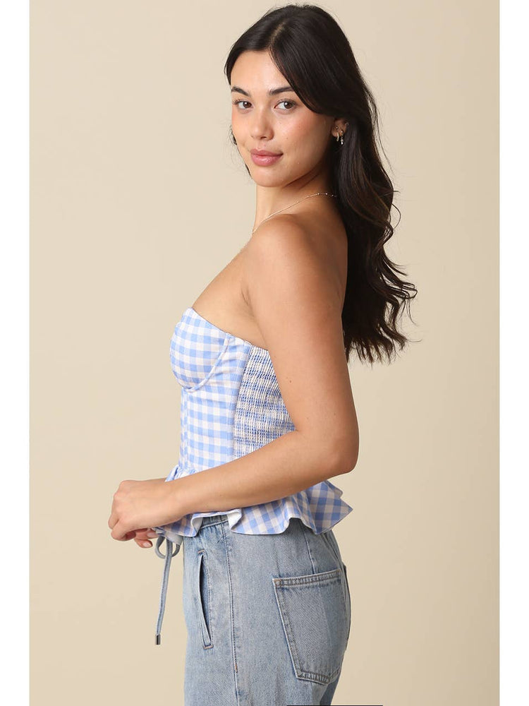 Noelle Ruffle Peplum Strapless Top