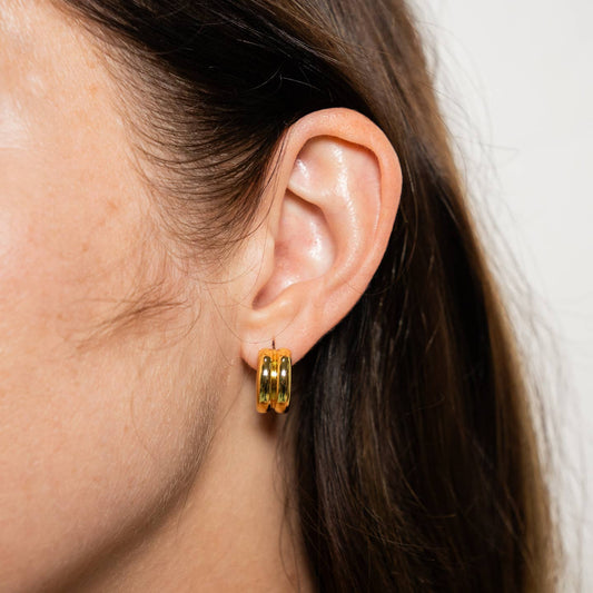 18k Gold Twin Hoops Mini