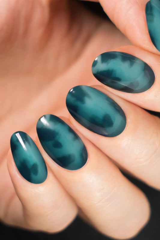 Emerald Amber Press-On Nails
