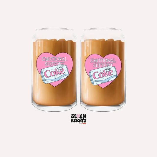 Emotional Support Diet Coke Glass Cup