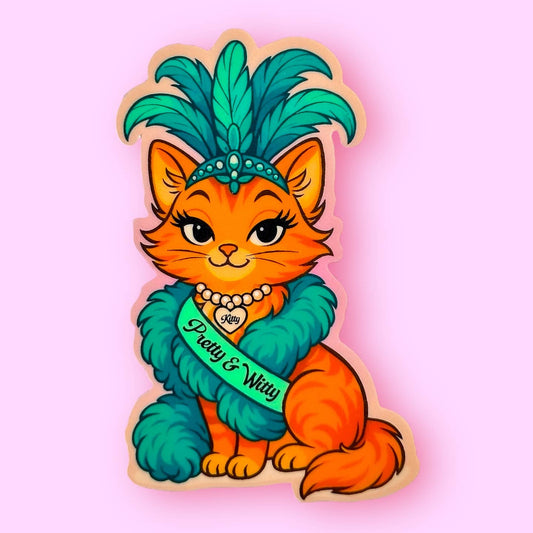 Pretty & Witty Kitty Showgirl Sticker