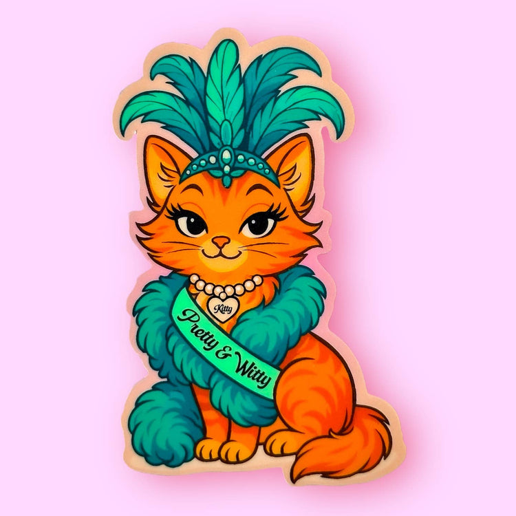 Pretty & Witty Kitty Showgirl Sticker
