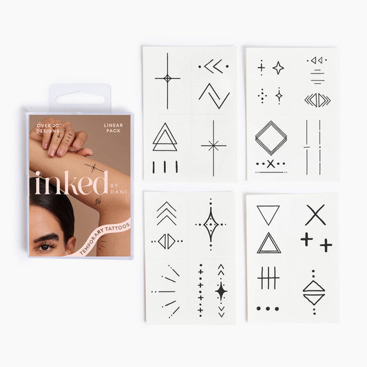 Linear Temporary Tattoo Pack