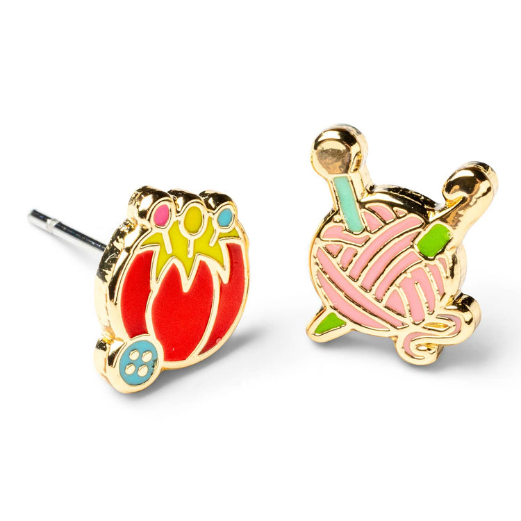 Tomato Pincushion & Yarn Earrings