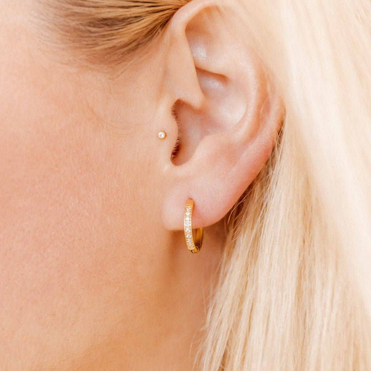 Scarlett Hoop 12mm Cz Huggie Earrings