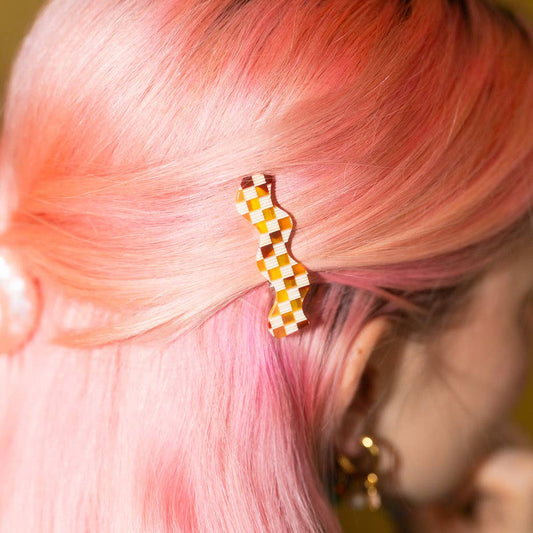 Squiggle Clips in Checkerboard
