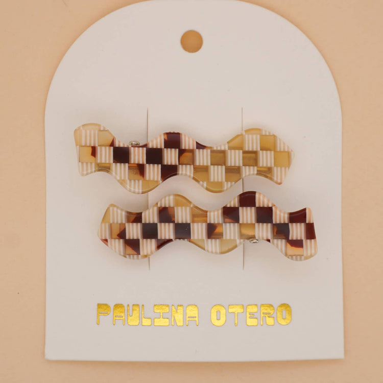 Squiggle Clips in Checkerboard