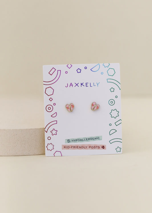 Bow Enamel Flat Back Kids Earrings