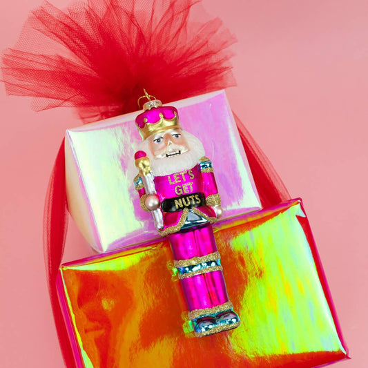 Let's Get Nuts Nutcracker Glass Ornament