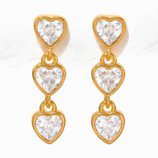 Falling Hearts Dangle Earrings