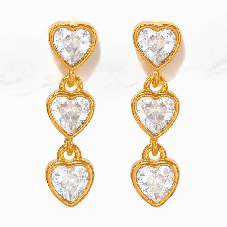 Falling Hearts Dangle Earrings