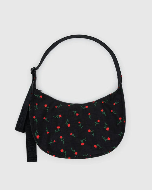 Baggu Medium Nylon Crescent Bag in Painted Wildflower