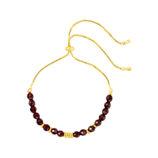 FYB Garnet Kismet Bracelet Gold