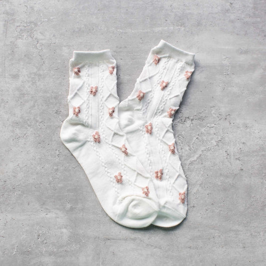 Ivory Georgina Floral Socks