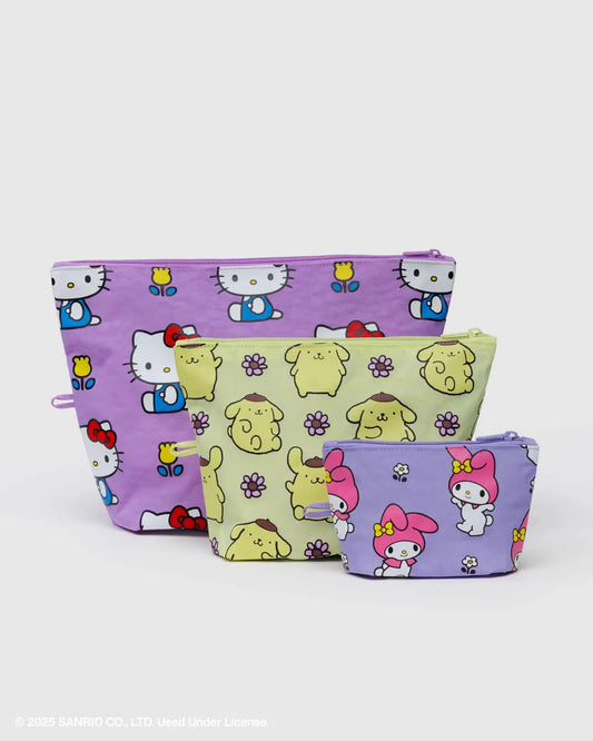 PREORDER Baggu Go Pouch Set in Hello Kitty and Friends Florals