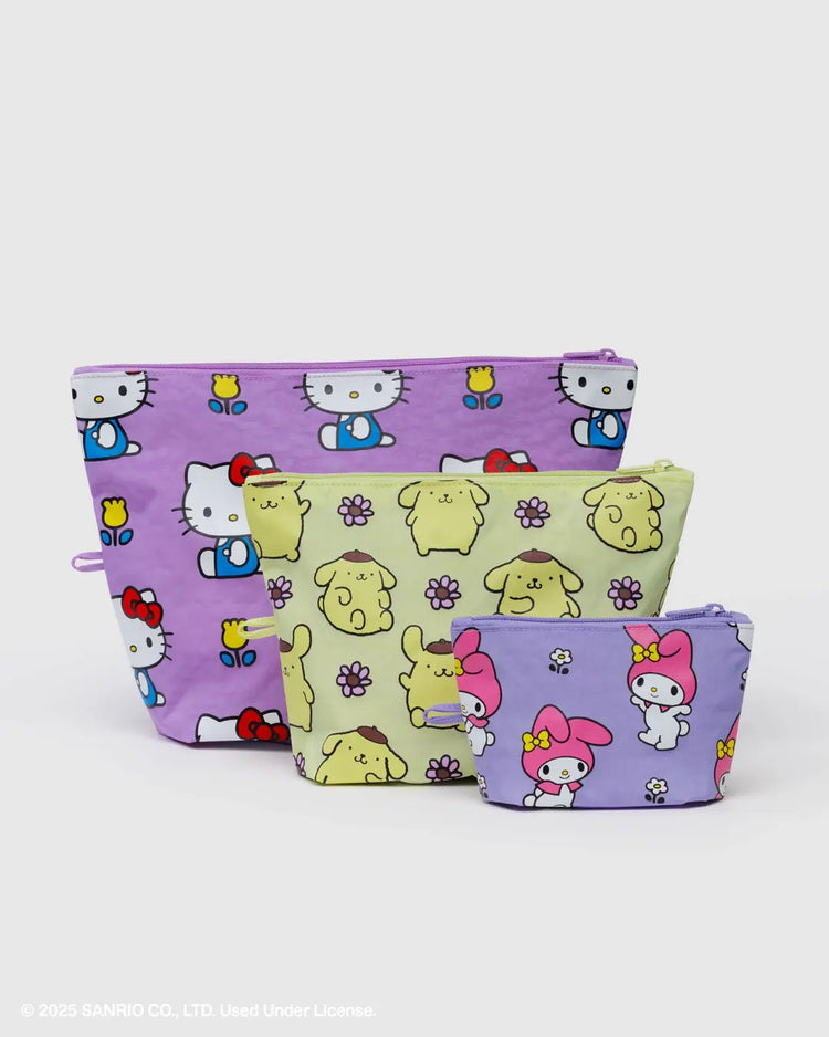 Baggu Go Pouch Set in Hello Kitty and Friends Florals