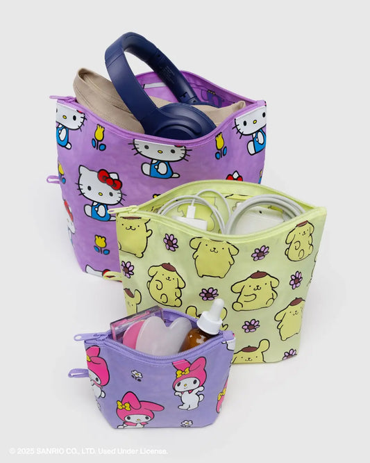 PREORDER Baggu Go Pouch Set in Hello Kitty and Friends Florals