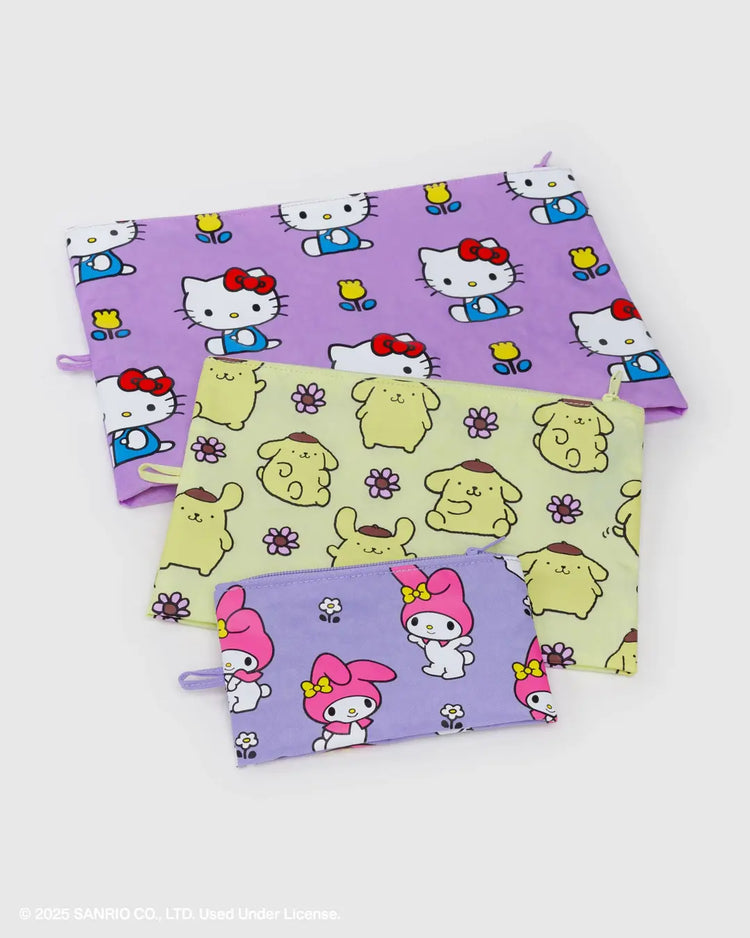 Baggu Go Pouch Set in Hello Kitty and Friends Florals