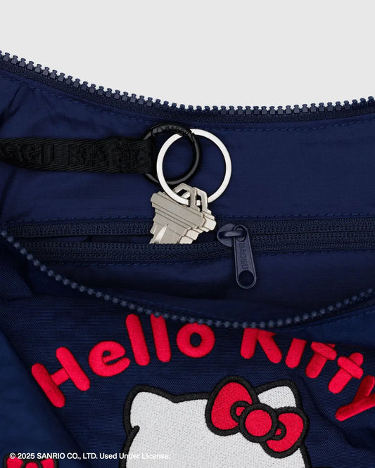 PREORDER Baggu Medium Nylon Crescent Bag in Embroidered Hello Kitty & Teddy