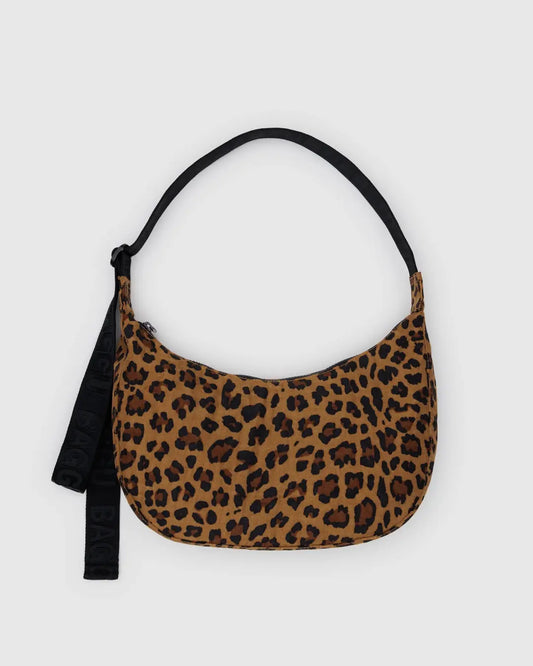 Baggu Medium Nylon Crescent Bag in Leopard