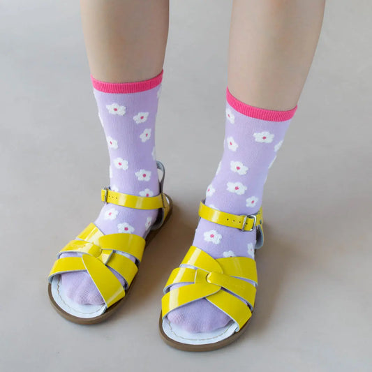 Lilac Pastel Color Mix Floral Socks