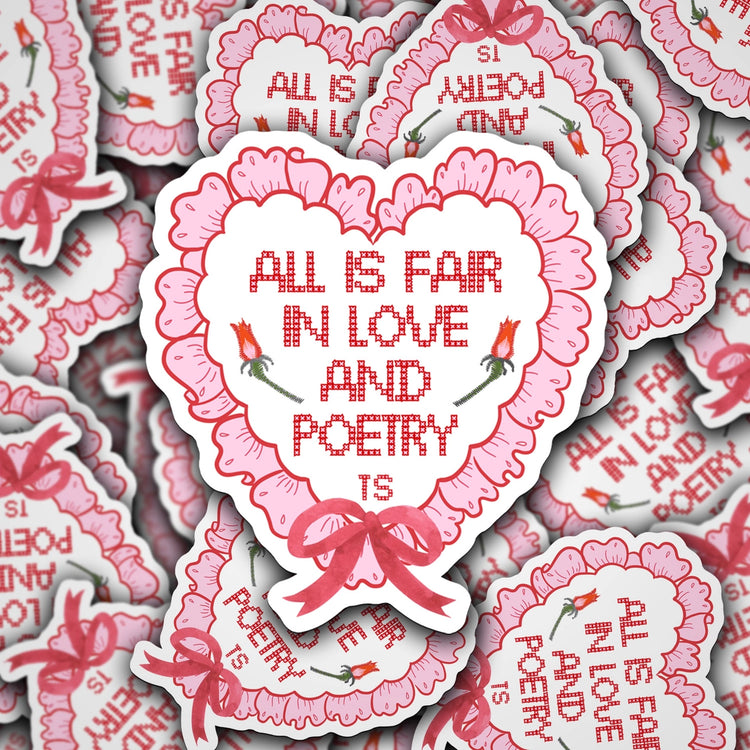 Love and Poetry Heart Sticker