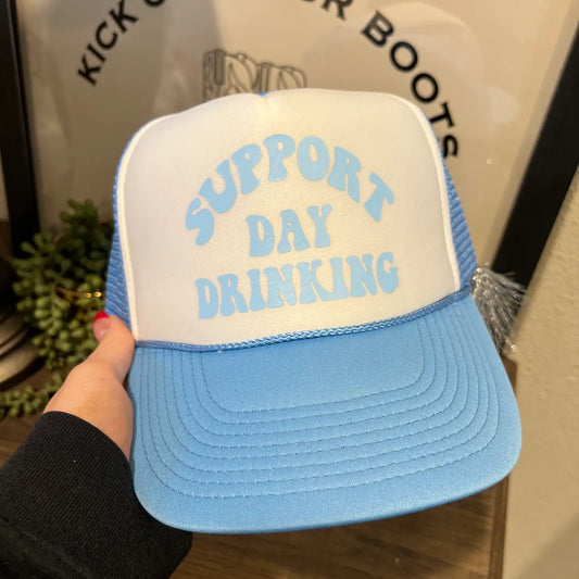 Light Blue Support Day Drinking Trucker Hat