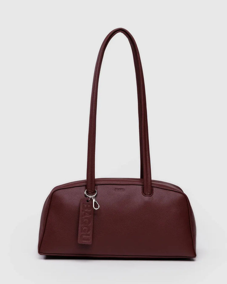 Baggu Recycled Leather Bowler Bag in Mahogany