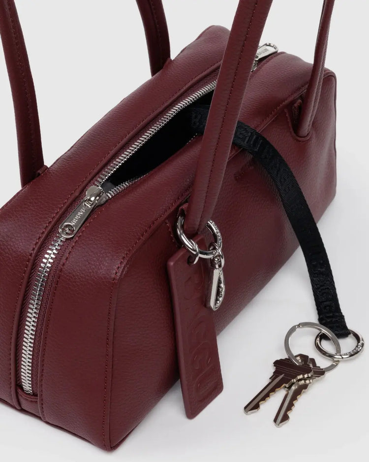 Baggu Recycled Leather Bowler Bag in Mahogany