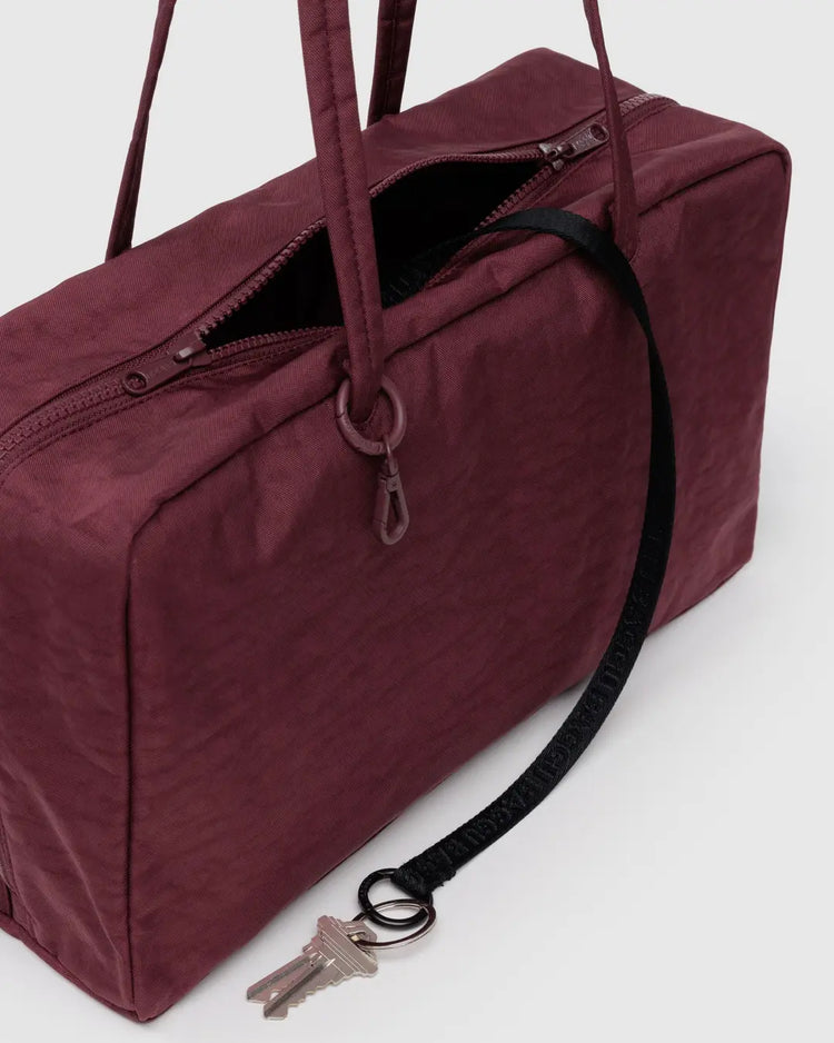 Baggu Medium Nylon Bowler Bag in Mahogany