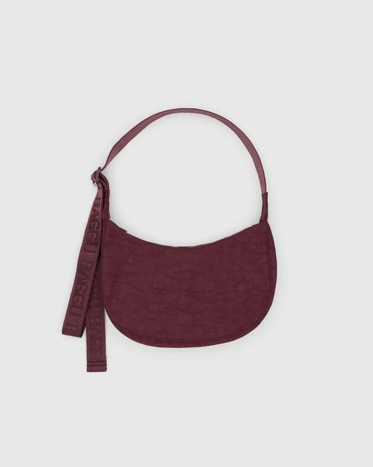 Baggu Small Nylon Crescent Bag in Mahogany