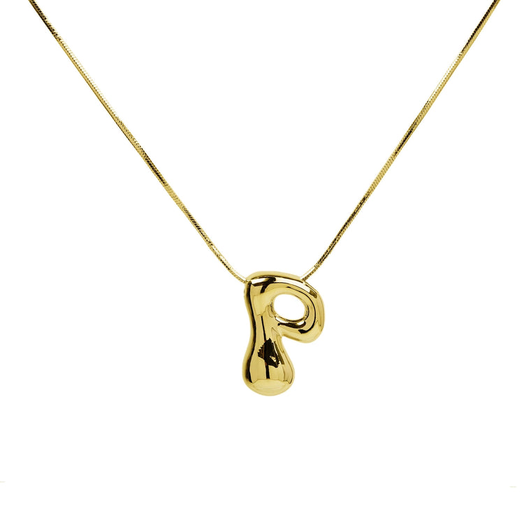 Initial Waterdrop 18K Gold Necklace